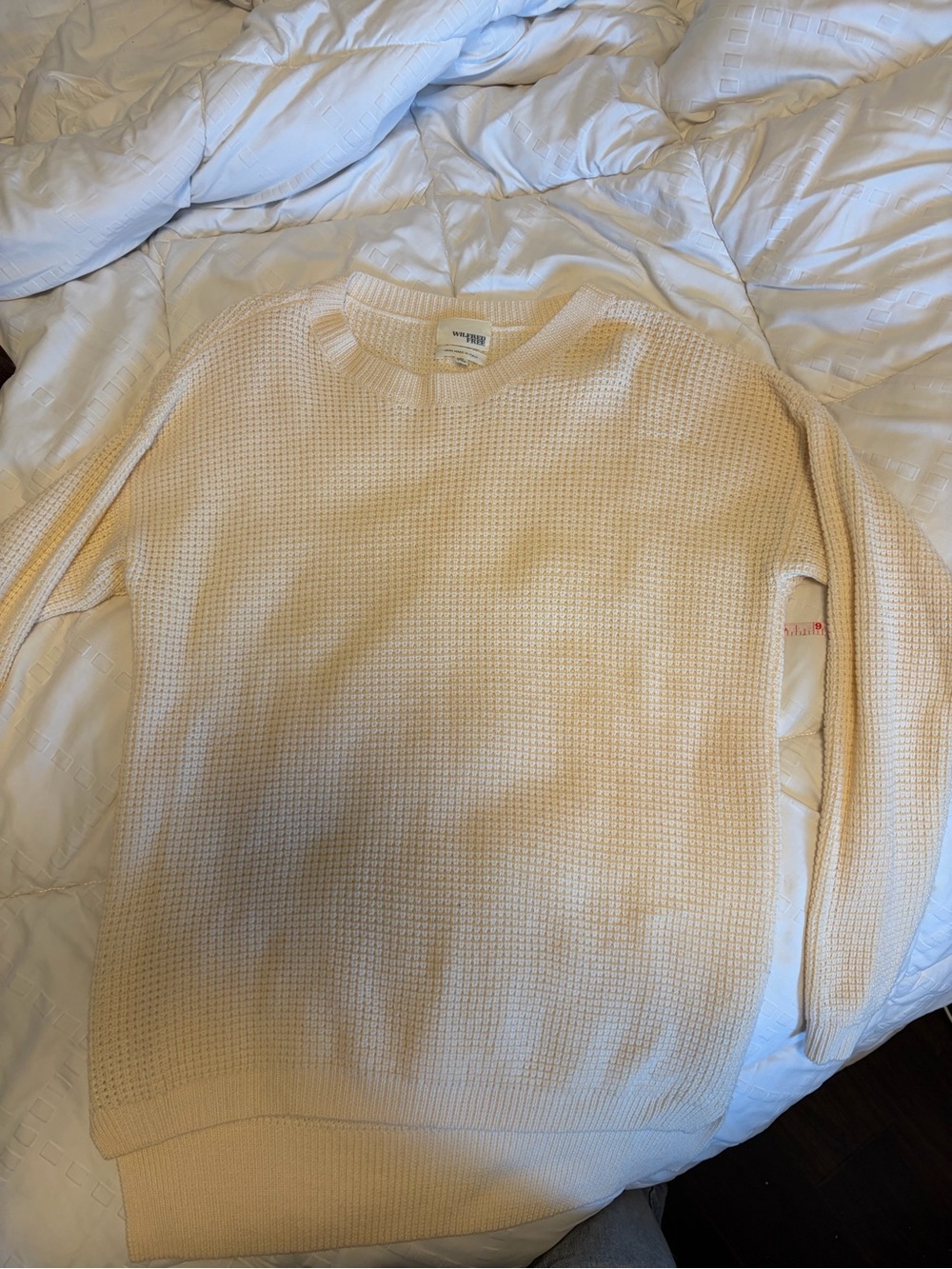 Wilfred Cream Waffle-Knit Crewneck Sweater